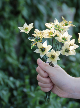 淄博琉璃手工玻璃花朵仿真花家居桌面装饰花瓶插花永生花摆件