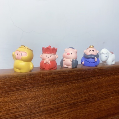 胖西游记场景创意木雕神话孙悟空取西经情景桌面车载家居摆件礼物