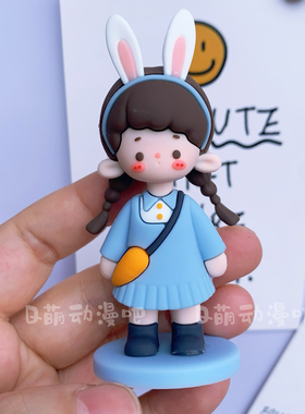 可爱胡萝卜兔子男孩女孩兔耳背包冰箱贴立体磁吸创意洞洞板装饰