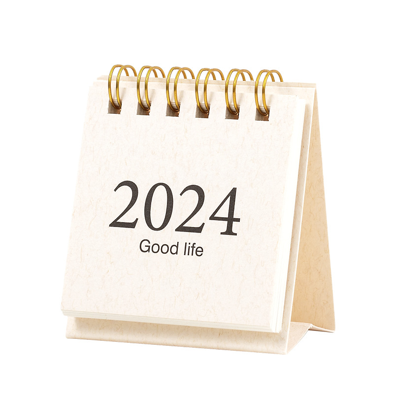 2024年迷你小台历简约无印风励志文字打卡日历农历桌面装饰小摆件-图3
