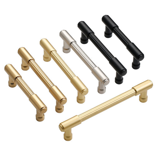 厂家直销法式锌合金衣柜门拉手简约金色哑光抽屉橱柜轻奢实心把手 - 图3