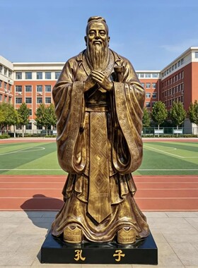 雕塑定制孔子玻璃钢人物雕像铸铜