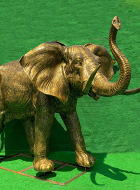 定制猛犸大象雕塑玻璃钢仿真雕像