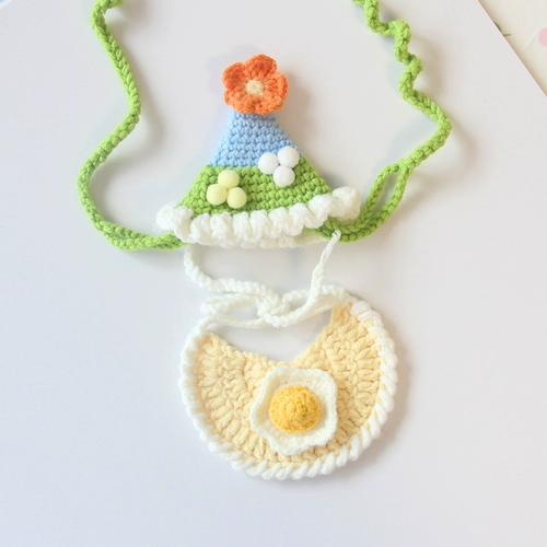 Милая шапка, атмосферный плетеный нагрудник, кукла, украшение для ногтей, домашний питомец, кот