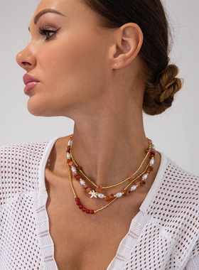 欧美跨境波西米亚彩色碎石串珠