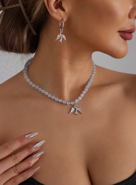 欧美跨境饰品时尚清冷风飞鸟吊坠