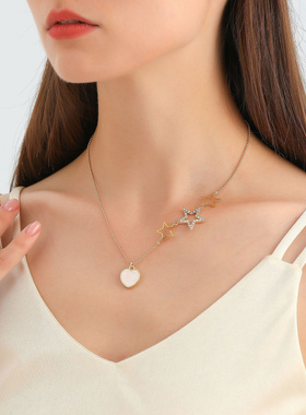 欧美跨境饰品简约单层爱心仿贝母