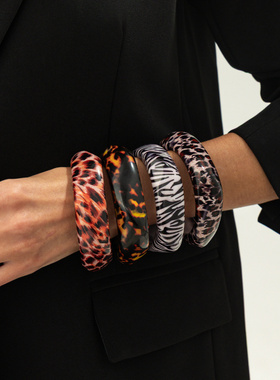 欧美跨境夸张ins豹纹不规则斑马