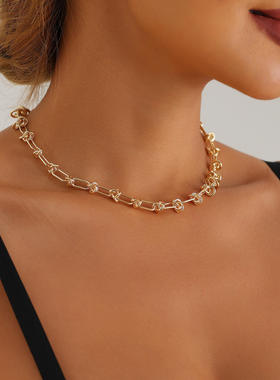 欧美跨境饰品ins简约U型拼接项链