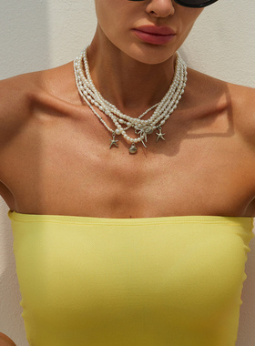 欧美跨境简约ins仿珍珠海星形