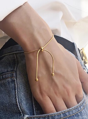 欧美跨境饰品 简约百搭长款流苏项饰 时尚可调节金属方蛇骨链项链