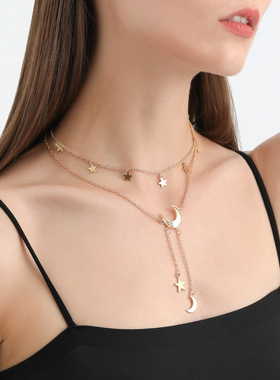 欧美跨境饰品时尚Y型双层长款