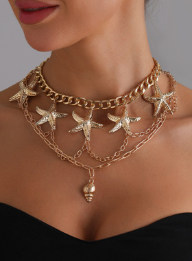 欧美跨境饰品复古海星海螺夏日