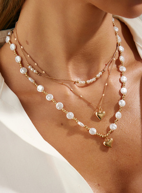 欧美跨境时尚ins风爱心形吊坠