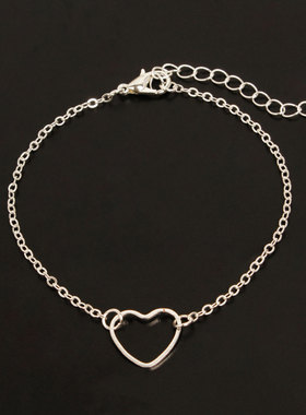 欧美时尚 心形 合金 简约流行便宜女士桃心饰品 手链高级首饰配饰