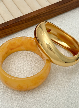 欧美跨境夸张ins金属风叠搭宽手