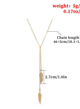 欧美项链速卖通饰品简约金树叶