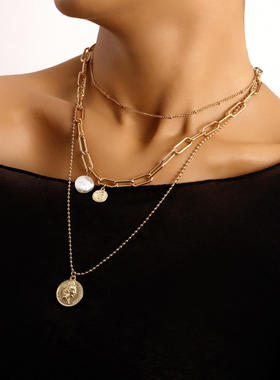 欧美跨境饰品朋克多层女王美人头