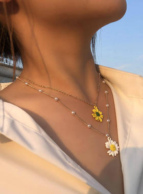 欧美跨境饰品热卖爆款珍珠雏菊