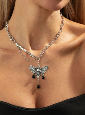 欧美跨境暗黑哥特风不对称蝴蝶翅