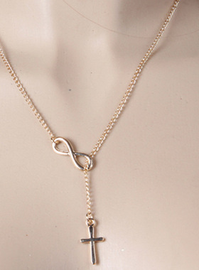 欧美跨境手工饰品好运8字项链