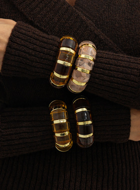 欧美跨境创意半透明晕染树脂弹力