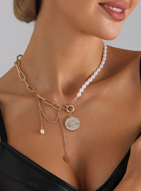 欧美跨境饰品复古轻奢珍珠项链