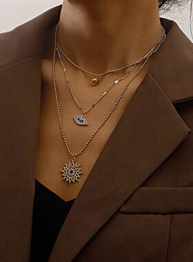 欧美跨境饰品复古简约多层圆珠