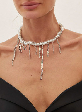 欧美跨境饰品ins仿珍珠缠绕链条