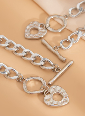 欧美跨境个性朋克熔岩字母爱心