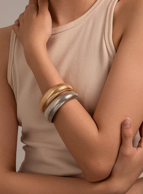 欧美跨境饰品夸张蛇骨线条非洲