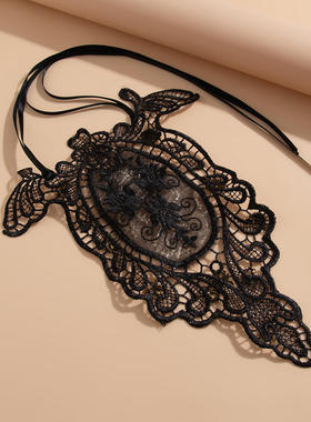欧美跨境夸张布艺民族风蕾丝项圈