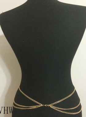 热销欧美性感链条身体链 腰链一体链 简约时尚外贸饰品