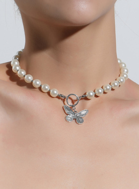 欧美跨境饰品短款复古金属蝴蝶