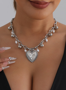 欧美跨境饰品复古做旧荆棘心形吊