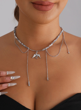 欧美跨境饰品切面三角水晶小鸟流