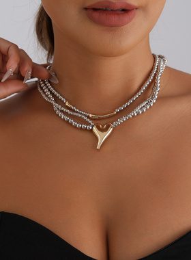 欧美跨境饰品时尚双层CCB串珠异