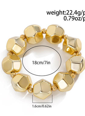 欧美跨境时尚夸张不规则串珠手链女 时尚气质个性几何圆珠手环