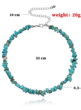 欧美跨境饰品不规则绿松石颈链