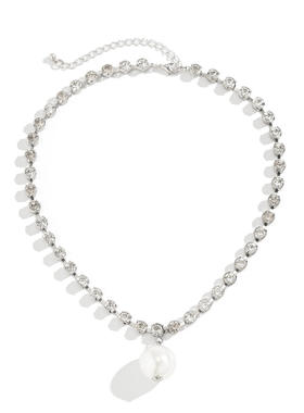 欧美跨境简约仿珍珠吊坠满钻