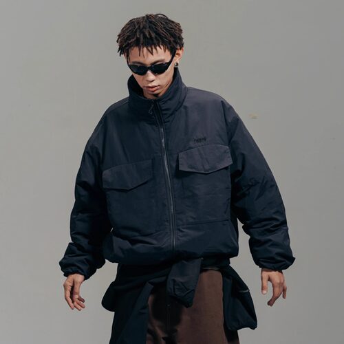 DAIKON Lab 24aw户外机能多袋立领3M新雪丽廓形短款工装棉服外套 - 图1