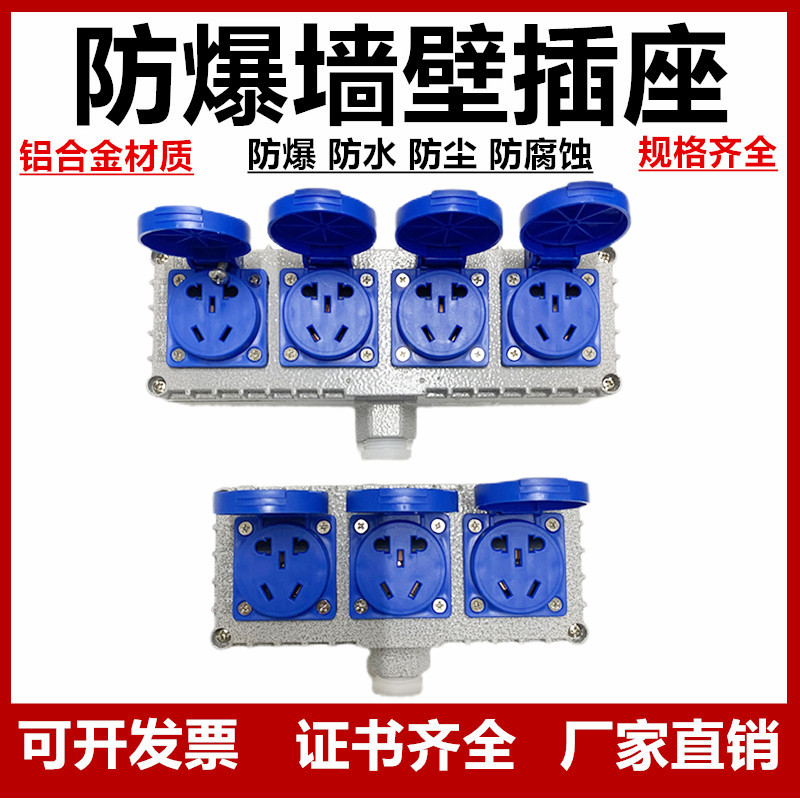 防爆插座220V防爆墙壁插座明装暗装通用10A/16A工业防水户外插座 - 图1