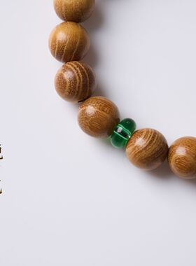 寺庙同款天然黄金檀木手串定情信物路路通藏银手串情侣手串批发