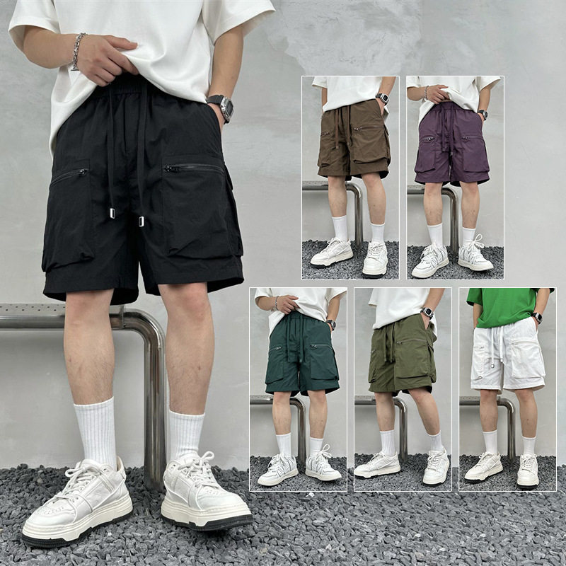 夏季速干多口袋薄款纯色简约宽松工装短裤男士五分休闲潮牌,淘宝优惠券,粉丝福利购,淘宝优惠卷