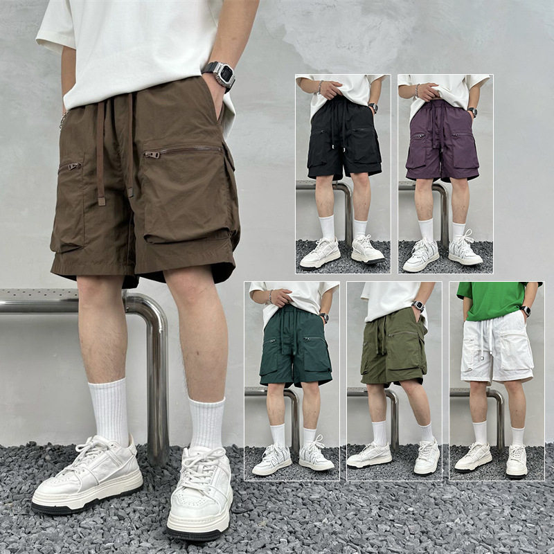夏季速干多口袋薄款纯色简约宽松工装短裤男士五分休闲潮牌,淘宝优惠券,粉丝福利购,淘宝优惠卷