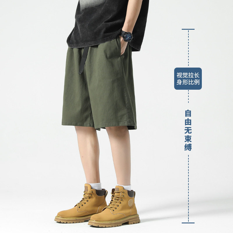 工装短裤男夏季新款纯棉休闲五分裤男士宽松中裤军绿色运动裤,淘宝优惠券,粉丝福利购,淘宝优惠卷
