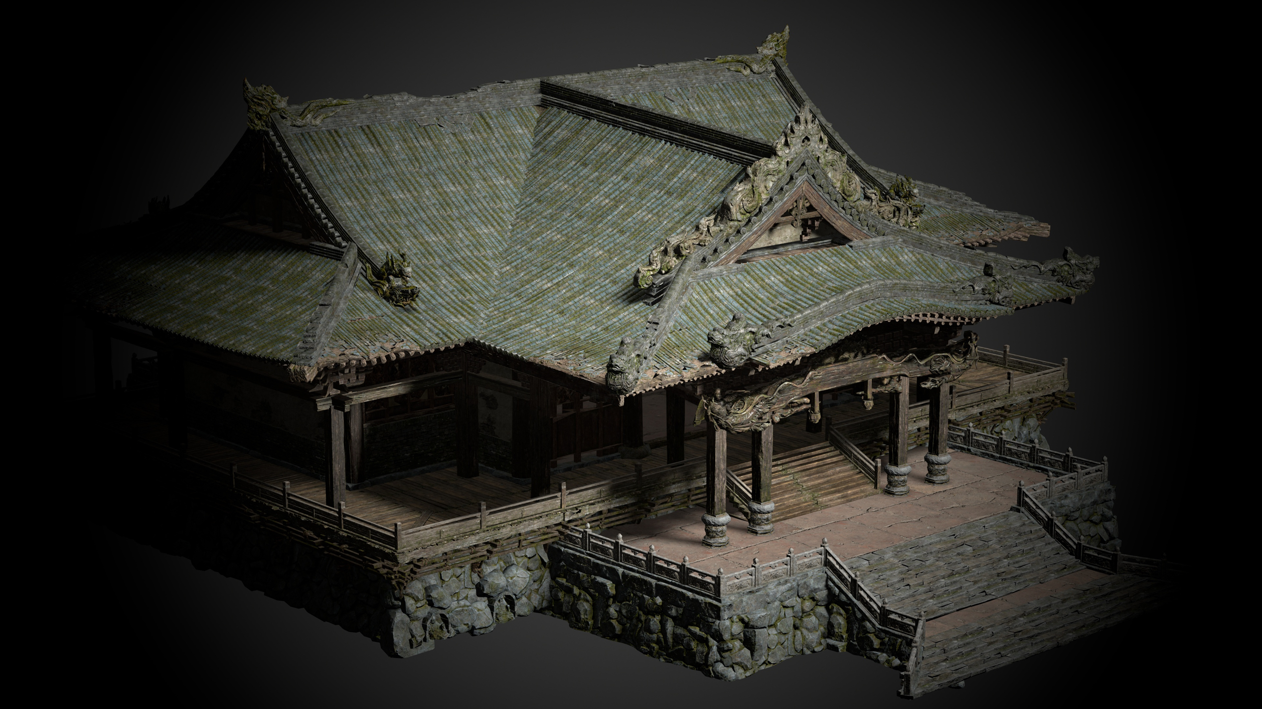 黑神话悟空场景3D模型大殿高精度古风建筑解包3DMAX模型集合包FBX - 图3