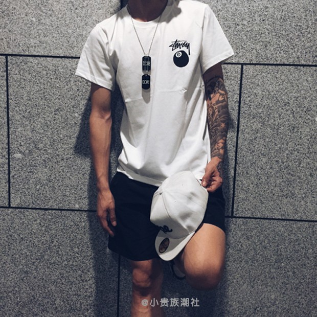 美国正品新款Stussy 8 Ball Tee经典Logo短袖男士八球纯棉T恤女潮