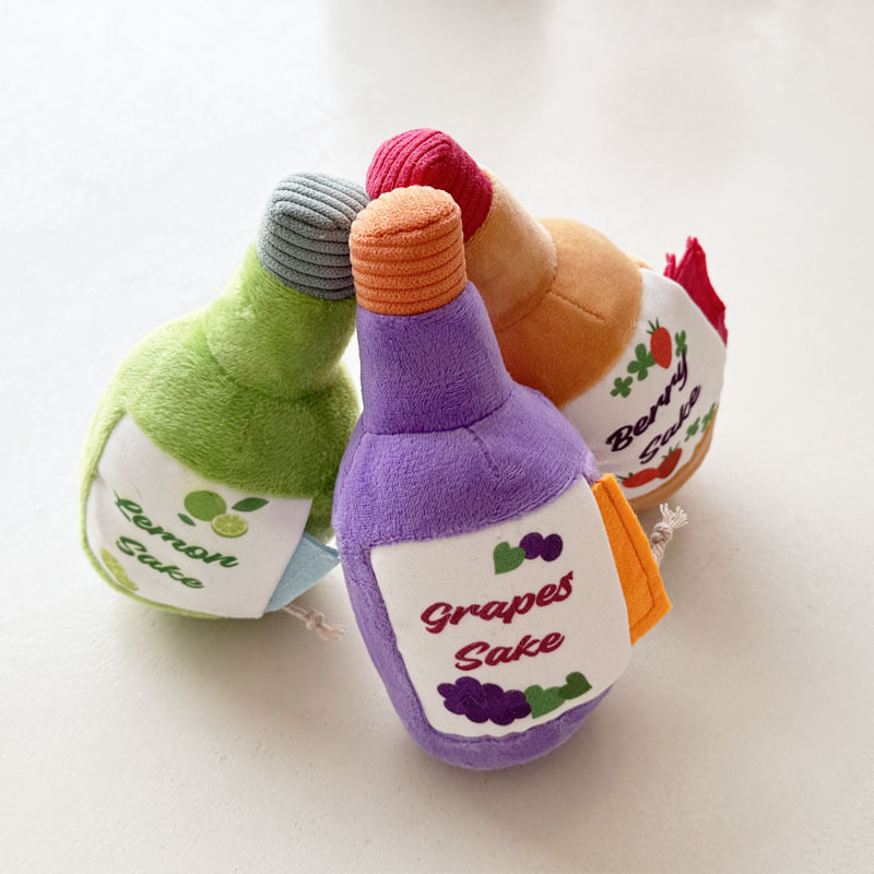 宠物狗狗猫咪毛绒玩偶玩具发声酒瓶小幼犬陪伴自嗨磨牙耐咬香水瓶 - 图0