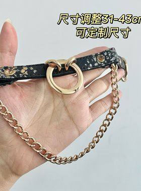 项圈颈带金色钻扣圆环链条镭射蛇纹项链